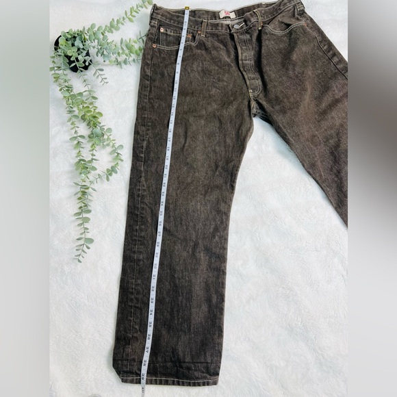 Men’s Levi's 501 Straight Brown Jeans 40x32 Button Fly Cotton Bootcut - Picture 7 of 9